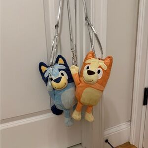 Blue and Orange BLUEY & BINGO Plush Crossbody Bags